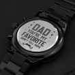 Engraved Watch, Custom Mens Watch, Personalized Watch, Jewelry Watch, for Dad, Customizable Engraved Black Chronograph Watch, Christmas Dad