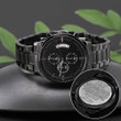 To My Dad - What I Learned From You - Black Chronograph Watch, Birthday Gift for Dad, Father's Day Gift, Best Watch for Him