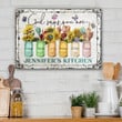Personalized Sunflowers Kitchen Sign, God says you are Jesus Kitchen Metal Wall Art, Gift for Mom