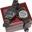 Gift for Dad Best Daddy of all Time Black Chronograph Watch Daughter Dad Father Day Gift from Daughter Son Wood Watch for Men, Mens Watches