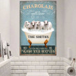 Personalized Charolais Bathtub Bathroom Metal Wall Art, Charolais Cow Sign for Farm Bathroom Decor