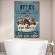 Personalized Funny Otter Bathroom Metal Wall Art, Otter Wash Your Hands Vintage Metal Sign