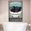 Funny Dachshund Bathroom Metal Wall Art, Dachshund Wash Your Wiener Vintage Metal Sign