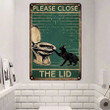 Funny Black Cat Restroom Metal Wall Art, Don't forget to Flush Toilet Sign for Bathroom