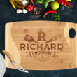 Personalized Cutting Board for Men - BBQ Boss - Custom Name and Year - Housewarming Gift - Father's Day Gift