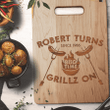 Personalized Cutting Board for Men - BBQ Time Grillz On - Custom Name - Custom Year - Father's Day Gift