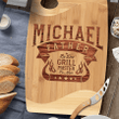 Personalized Cutting Board For Men - By Day Father By Night Grill Master - BBQ Grilling Gift - Father's Day Gift