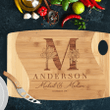Personalized Cutting Board for Couples - Monogrammed Family Name - Custom Couple Name - Valentine's Day Gift