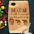 Personalized Elephants Mother Engraved Cutting Board with Son and Daughter, Gift for Mom Kitchen Utensils
