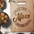 Funny Custom Engraved Cutting Board for Mom, Mom Like a chef Only Way Cooler Cutting Board Kitchen Utensils