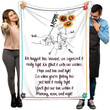 Personalized Funny Mother Blanket, Mom Hand in Hand with Sons and Daughters, Sunflowers We Hugged This Blanket