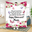 Custom Retirement Gifts for Mom, Retirement Throw Blanket, Gift for Old Mom