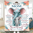 Personalized Elephant Mom Blanket, Gift from Daughter, You are the world Elephant Throw Blanket