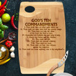 God's ten commandments - Jesus Bible verses, Inspirational quote Cutting Board Kitchen Utensils