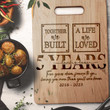 Personalized 5 Years Anniversary Gift for Wife, Gift from Husband Mother's Day Cutting Board Kitchen Utensils