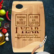 Personalized First Wedding Anniversary Gift for Wife Cutting Board Kitchen Utensils