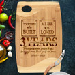 Personalized 3rd Wedding Anniversary Gift for Wife Cutting Board Kitchen Utensils
