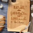 Eat Laugh Love Wood Cutting Board, Custom Name, Housewarming Gift, Wedding Gifts, Gift For Housewife