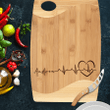 Personalized Heartbeat Cutting Board, Custom Name, Gift For Wife, For Husband, Housewarming Gift, Wedding Gifts
