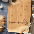 Personalized Heartbeat Cutting Board, Custom Name, Gift For Wife, For Husband, Housewarming Gift, Wedding Gifts