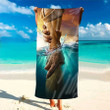 Hand of God Custom Beach Towel, Jesus reaching into the water Beach Towel for Men, Women