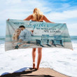 Turtle Beach Couple, Custom Photo Husband and Wife Beach Towel for Summer Outfit, Beach Towel For Men, Women