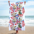 Funny Charolais Cattle Hawaiian Inspiration Beach Towel for Farmers, Charolais Beach Towel For Men, Dad