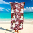 Funny Rough Collie Floral Aloha Hawaiian Beach Towel for Women, Men, Dog Lovers