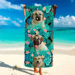 Personalized Anatolian Shepherd Hawaiian Beach Towel for Women, Men, Custom Photo Dog Beach Towel Pine Apple