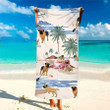 Personalized Funny Bullmastiff Aloha Hawaiian Beach Towel for Women, Men, Dog Mom, Custom Photo Dog Beach Towel