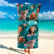 Custom Photo Funny Vizsla Aloha Tropical Hawaiian Beach Towel for Women, Men, Dog Mom, Dog Dad