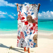 Custom Photo Funny Poodle Tropical Aloha Hawaiian Beach Towel for Women, Dog Mom