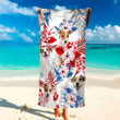 Custom Photo Funny Jack Russell Terrier Aloha Hawaiian Beach Towel for Women