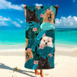 Custom Photo Funny Chow Chow Floral Hawaiian Beach Towel for Women, Dog Lovers