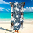 Custom Photo Funny English Springer Floral Hawaiian Beach Towel for Women, Dog Lovers