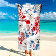 Personalized Funny Bichon Frise Blue Ocean Hawaiian Beach Towel for Women, Dog Lovers