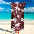 Custom Photo Funny Rottweiler Tribal Pattern Aloha Hawaiian Beach Towel for Women, Dog Lovers