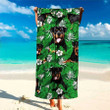 Personalized Funny Rottweiler Floral Pattern Aloha Hawaiian Beach Towel for Women, Dog Lovers
