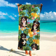 Custom Photo Bernese Mountain Pine Apple Hawaiian Beach Towel for Women, Dog Lovers