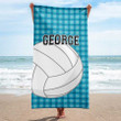 Personalized Volleyball Beach Towel For Men, Women, Custom Name Player Summer Towel, Summer Outfits