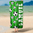 Personalized Soccer Beach Towel for Kids, Men, Women, Soccer Team Gift Summer Towel