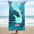 Personalized Mermaid Beach Towel Mermaid Tail Best Pool Towels for Women, Girls