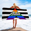 Customized Straight Ally Flag Beach Towel for LGBT Community Pride