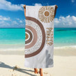 Personalized Boho Rainbow Beach Towel for Kids, Girls and Boys Rainbow Towel