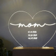 Personalized Gift for Mom, Mom Night Light, Custom Mom with Son and Daughter Name Night Light Bedroom Decor