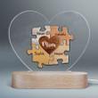 Personalized Puzzle Mom Night Light Bedroom Decor, Mom and Son, Daughter Names Led Light for Bedroom