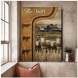 Dilypod Personalized Fleckvieh Cattle In Field Farmhouse Wall Art, Fleckvieh Canvas Prints for Dad, Husband