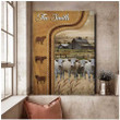 Dilypod Personalized Charolais Cattle In Field Farmhouse Wall Art, Charolais Lovers Canvas Gift for Dad, Husband