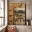 Personalized Jersey Cattle In Field Farmhouse Wall Art for Living Room