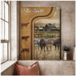 Dilypod Personalized Brown Swiss Cattle In Field Farmhouse Wall Art, Brown Swiss Canvas for Farmers